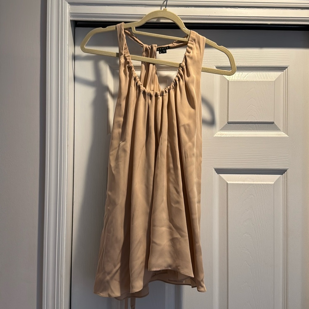 Pure silk pale blush Theory (M) top